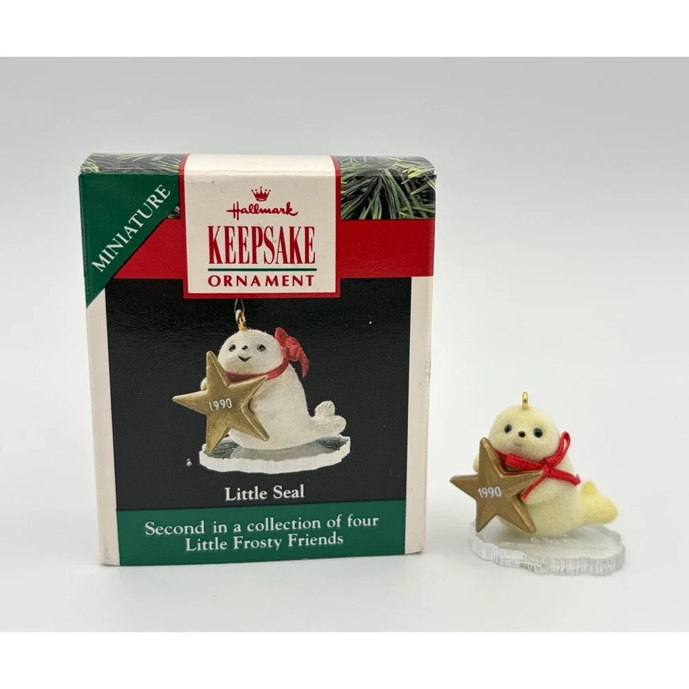 Hallmark Keepsake Ornament 1990 Little Frosty Friends Little Seal Miniature VTG
